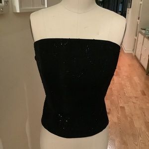 90/00s Vintage Black Beaded Corset